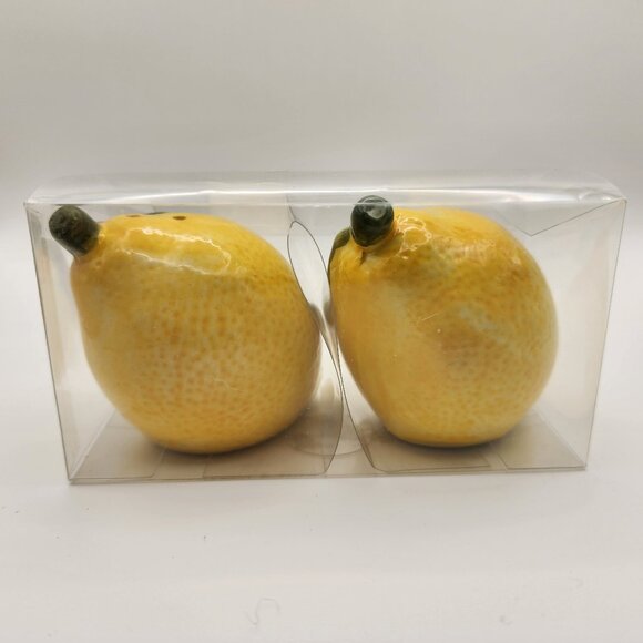 New Ceramic Lemons Salt & Pepper Shakers Summer Citrus Fruits Kitchen Decor - Picture 7 of 8
